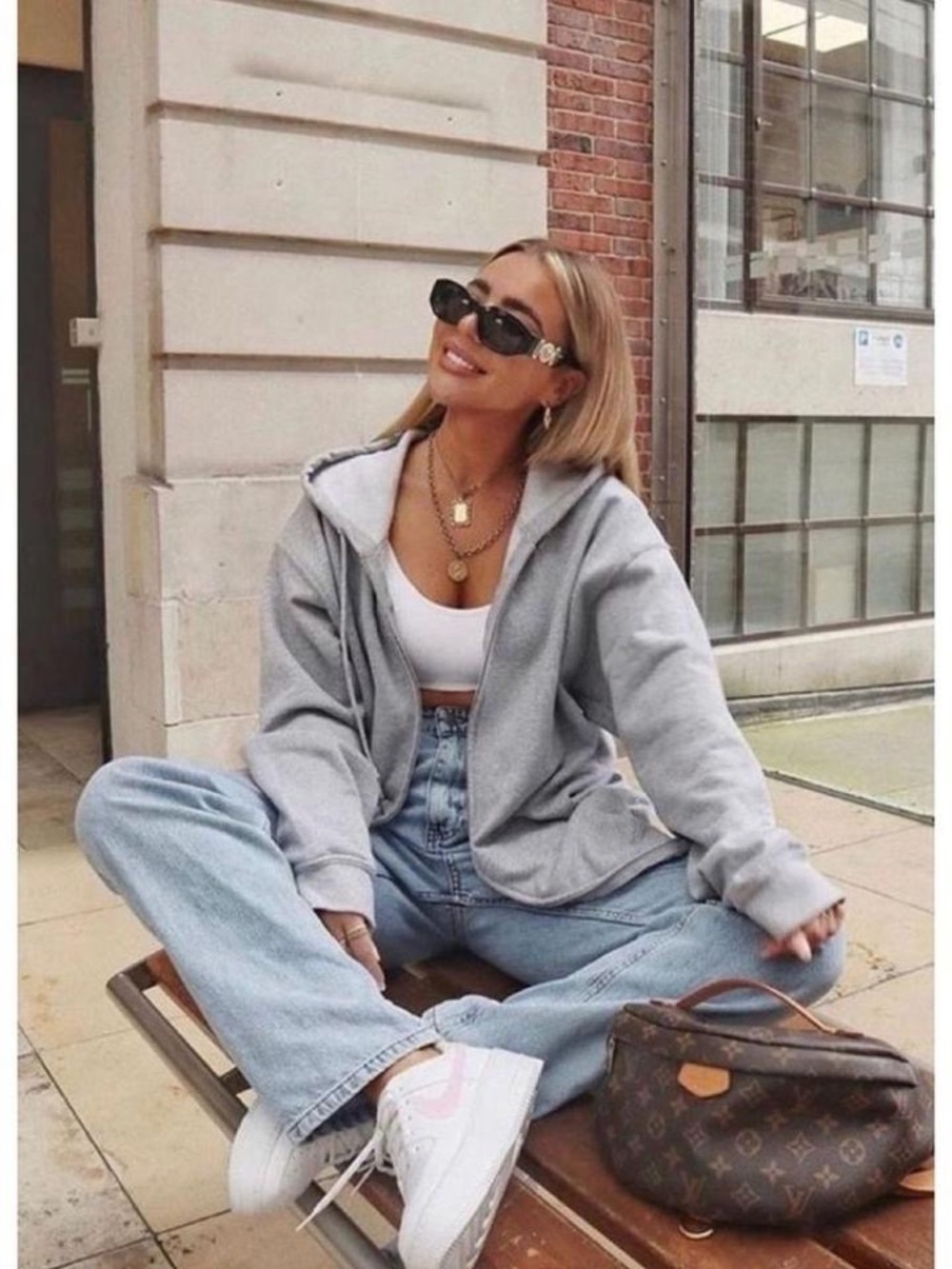 PLT OVERSIZED GREY ZIP UP